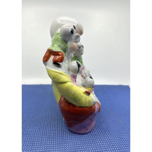 Hand Painted Porcelain Laughing Buddha Figurine Children Multicolor Collectible - Picture 6 of 12
